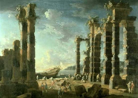 Leonardo Coccorante Port of Ostia in Calm Weather oil painting image